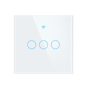 Wifi Smart Light Touch Switch EU, Neutral Wire Required Wall Switch 1 2 3 Gang, Compatible with Alexa Google Home Smart Life App