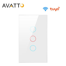Load image into Gallery viewer, AVATTO Tuya US Wifi Wall Switch, Smart Light Switch, Glass Panel Touch-Sensor interruptor 1/2/3 Gang Work with Alexa,Google Home
