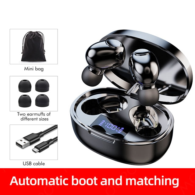 Wireless Earphones Noise Canceling 2200mAh Charging Box Sports Waterproof Bluetooth 5.1 Wireless Earphones for All Smart Phone