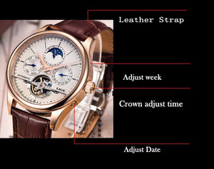 Reloj LIGE Men Watch Mechanical Tourbillon Luxury Fashion Brand Leather Male Sport Watches Men Automatic Watch Relogio Masculino