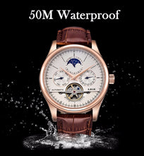 โหลดรูปภาพลงในเครื่องมือใช้ดูของ Gallery Reloj LIGE Men Watch Mechanical Tourbillon Luxury Fashion Brand Leather Male Sport Watches Men Automatic Watch Relogio Masculino
