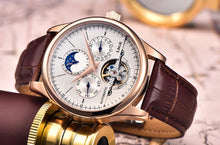 โหลดรูปภาพลงในเครื่องมือใช้ดูของ Gallery Reloj LIGE Men Watch Mechanical Tourbillon Luxury Fashion Brand Leather Male Sport Watches Men Automatic Watch Relogio Masculino
