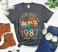 Load image into Gallery viewer, Vintage 1987 Original Parts T-Shirt African American Women with Mask 34th Birthday Gift Fashion Casual Short Sleeve Top Tee goth
