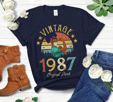 Load image into Gallery viewer, Vintage 1987 Original Parts T-Shirt African American Women with Mask 34th Birthday Gift Fashion Casual Short Sleeve Top Tee goth

