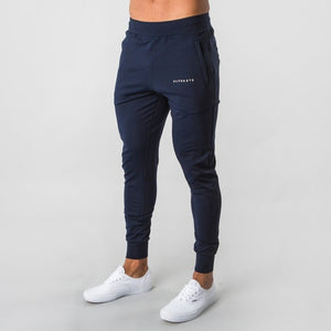 2021 new men muscle fitness running training sports cotton trousers men's breathable Slim beam mouth casual health pants Male