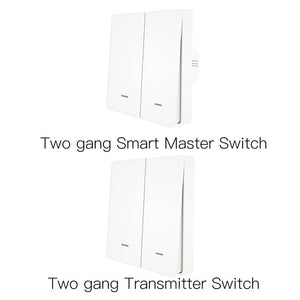 WiFi Smart Push Button Switch 2-Way RF433 Wall Panel Transmitter Kit Smart life Tuya App Control Works with Alexa Google Home