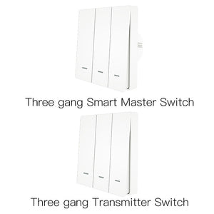 WiFi Smart Push Button Switch 2-Way RF433 Wall Panel Transmitter Kit Smart life Tuya App Control Works with Alexa Google Home