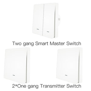 WiFi Smart Push Button Switch 2-Way RF433 Wall Panel Transmitter Kit Smart life Tuya App Control Works with Alexa Google Home