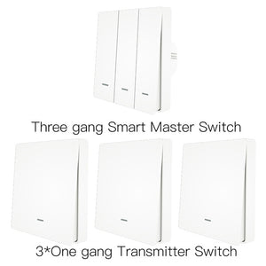 WiFi Smart Push Button Switch 2-Way RF433 Wall Panel Transmitter Kit Smart life Tuya App Control Works with Alexa Google Home