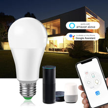 โหลดรูปภาพลงในเครื่องมือใช้ดูของ Gallery 15W WiFi Smart LED Light Bulb E27 B22 Ampoule LED Intelligent Dimmable Night Lamp Apply to alexa google Home Assistant Echo
