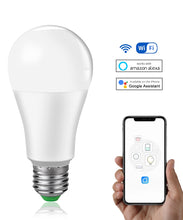 將圖片載入圖庫檢視器 15W WiFi Smart LED Light Bulb E27 B22 Ampoule LED Intelligent Dimmable Night Lamp Apply to alexa google Home Assistant Echo
