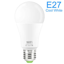 將圖片載入圖庫檢視器 15W 220V WiFi Smart Bulb Dimmable Multicolor E27 B22 RGB WiFi LED Magic Lamp Work with Alexa/Google Home Remote Control By APP
