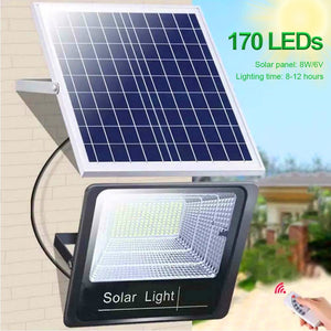 45W 44 LEDs 170 LEDs Solar Panel Garden Lamp Outdoor Waterproof IP67 Spot Security Flood Wall Lamp with Wireless Remote