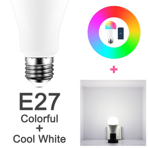 15W WiFi Smart Light Bulb B22 E27 LED RGB Lamp Work with Alexa/Google Home 85-265V RGB+White Dimmable Timer Function Magic Bulb