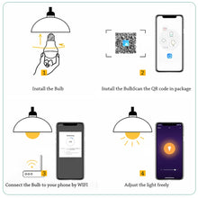 โหลดรูปภาพลงในเครื่องมือใช้ดูของ Gallery 15W WiFi Smart Light Bulb Ampoule LED E27 B22 85-265V Dimmable Timing Lamp Apply to App Alexa Echo Google Home
