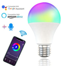 將圖片載入圖庫檢視器 15W WiFi Smart Light Bulb,B22/E27 LED RGB Lamp,Work with Alexa/Google Home 85-265V RGB+White Dimmable Timer Function Bulb
