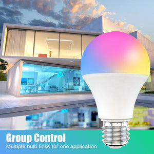 15W WiFi Smart Light Bulb,B22/E27 LED RGB Lamp,Work with Alexa/Google Home 85-265V RGB+White Dimmable Timer Function Bulb