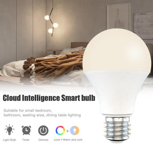 15W WiFi Smart Light Bulb,B22/E27 LED RGB Lamp,Work with Alexa/Google Home 85-265V RGB+White Dimmable Timer Function Bulb