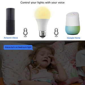 Voice Control 15W RGB WiFi Smart Light Bulb Dimmable E27 B22 WiFi LED Lamp AC110V 220V Work With Alexa Google Timer Home Light