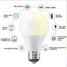 Load image into Gallery viewer, Voice Control 15W RGB WiFi Smart Light Bulb Dimmable E27 B22 WiFi LED Lamp AC110V 220V Work With Alexa Google Timer Home Light
