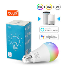 將圖片載入圖庫檢視器 12w 15w Tuya Smart Light Bulb  Color Changing wifi Light E27 B22 RGB LED Bulb Dimmable Alexa Compatible Smart Life APP Google
