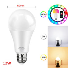 Load image into Gallery viewer, 12w 15w Tuya Smart Light Bulb  Color Changing wifi Light E27 B22 RGB LED Bulb Dimmable Alexa Compatible Smart Life APP Google
