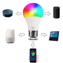 將圖片載入圖庫檢視器 1PC 15W WiFi Smart Light Bulb B22 E27 LED RGB Lamp Work With Alexa Google Home White Dimmable Timer Function Magic Bulb Hot Sale
