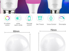 Load image into Gallery viewer, Tuya Smart Light Bulb 12w 15w Color Changing wifi Light E27 B22 RGB LED Bulb Dimmable Alexa Compatible Smart Life APP Google
