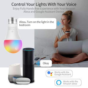 Dimmable 15W B22 E27 WiFi Smart Light  LED RGB Lamp TUYA App with Alexa Google Assistant Control Wake up Smart Lamp Night Light