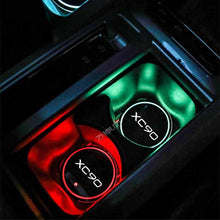 Load image into Gallery viewer, Luminous Car Water Cup Coaster Holder 7 Color USB Charging Car Logo Led Atmosphere Light For Volvo XC90 XC 90 Auto Accessories
