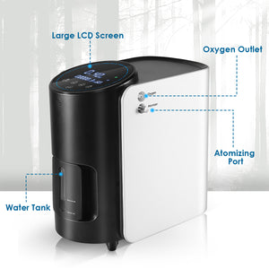 AUPORO 2 In 1 Oxygen Machine Nebulizer Oxygen Concentrator 1L-7L Oxygen Generator