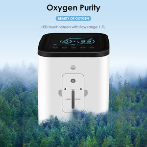 AUPORO 1L-7L Oxygen Concentrator Oxygen Generator  Oxygen Making Machine Home Travel Health Care Equipment US/EU Plug No Battery