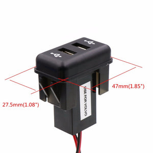 Dual USB Car Charger 5V 2.1A/2.1A Dual USB Power Socket for Smart phone Ipad Iphone Use for VOLVO FH FH12