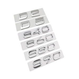 Silver D2 D5 S90 S80 S60 S40 Rear Sticker for Volvo S90 S80 S60 S40 D2 D5 Letter Word Label Sticker Volvo Trunk Sticker ABS