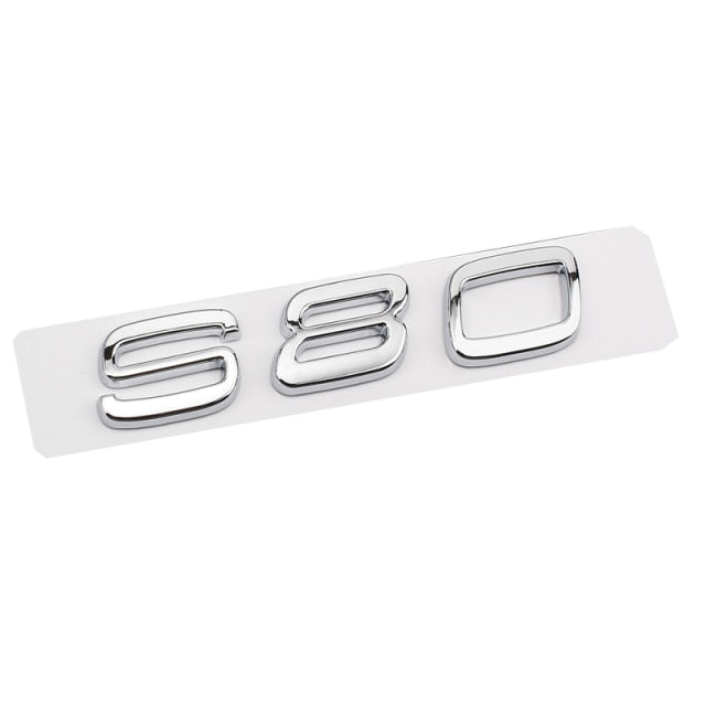 Silver D2 D5 S90 S80 S60 S40 Rear Sticker for Volvo S90 S80 S60 S40 D2 D5 Letter Word Label Sticker Volvo Trunk Sticker ABS