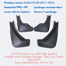 Load image into Gallery viewer, FOR Volvo XC40 2017-2022 Mudguard Fender Mud Flap Guards Splash Mudflaps Car Accessories Auto Styline Front Rear 4pcs Mudguards
