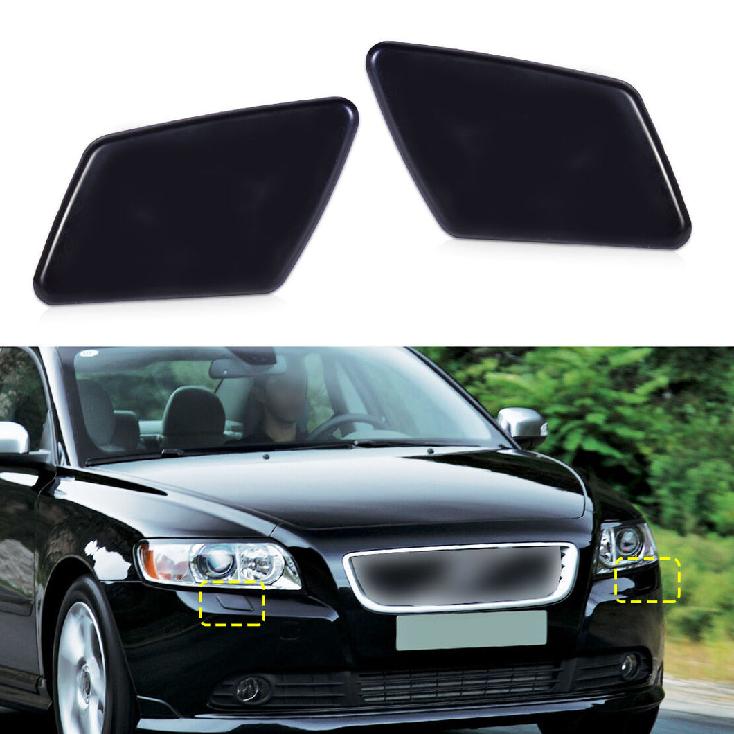 1Pair Car Left Right Front Bumper Headlight Washer Cover Cap Auto Exterior Accessories For VOLVO S40 V50 05-07