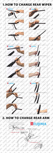 FUJIMA Rear Wiper Blade and Arm for VOLVO V90 (2016-Onwards) VOLVO XC90 (2015-Onwards) Back Window Windscreen Rear Wiper Arm