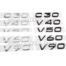 โหลดรูปภาพลงในเครื่องมือใช้ดูของ Gallery Car Trunk Letters Emblem C30 C40 C50 C60 C70 C80 C90 V30 V40 V50 V60 V70 V80 V90 Nameplate Logo Sticker for VOLVO Black Chrome

