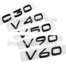 โหลดรูปภาพลงในเครื่องมือใช้ดูของ Gallery Car Trunk Letters Emblem C30 C40 C50 C60 C70 C80 C90 V30 V40 V50 V60 V70 V80 V90 Nameplate Logo Sticker for VOLVO Black Chrome

