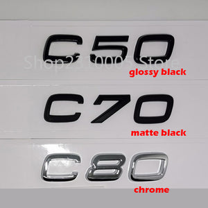 Car Trunk Letters Emblem C30 C40 C50 C60 C70 C80 C90 V30 V40 V50 V60 V70 V80 V90 Nameplate Logo Sticker for VOLVO Black Chrome