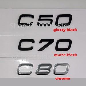 Car Trunk Letters Numbers Emblem T3 T4 T5 T6 T7 T8 T9 B3 B4 B5 B6 B7 B8 B9 ABS Nameplate Logo Sticker for VOLVO Black Chrome