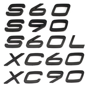 Letters Numbers Emblem S60 S60L S90 XC60 XC90 Car Styling Trunk Lid Badge Decal Car Sticker for Volvo Glossy Matte Black Chrome