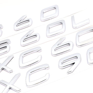 Letters Numbers Emblem S60 S60L S90 XC60 XC90 Car Styling Trunk Lid Badge Decal Car Sticker for Volvo Glossy Matte Black Chrome
