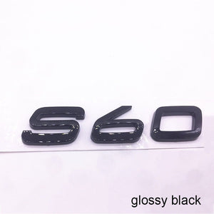 Letters Numbers Emblem S60 S60L S90 XC60 XC90 Car Styling Trunk Lid Badge Decal Car Sticker for Volvo Glossy Matte Black Chrome