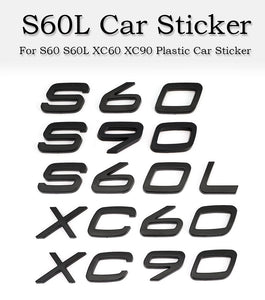 Letters Numbers Emblem S60 S60L S90 XC60 XC90 Car Styling Trunk Lid Badge Decal Car Sticker for Volvo Glossy Matte Black Chrome