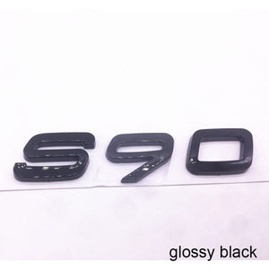 Letters Numbers Emblem S60 S60L S90 XC60 XC90 Car Styling Trunk Lid Badge Decal Car Sticker for Volvo Glossy Matte Black Chrome