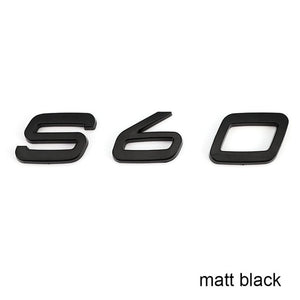 Letters Numbers Emblem S60 S60L S90 XC60 XC90 Car Styling Trunk Lid Badge Decal Car Sticker for Volvo Glossy Matte Black Chrome