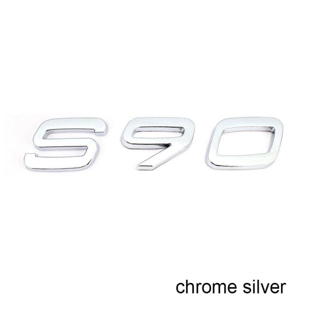 Letters Numbers Emblem S60 S60L S90 XC60 XC90 Car Styling Trunk Lid Badge Decal Car Sticker for Volvo Glossy Matte Black Chrome