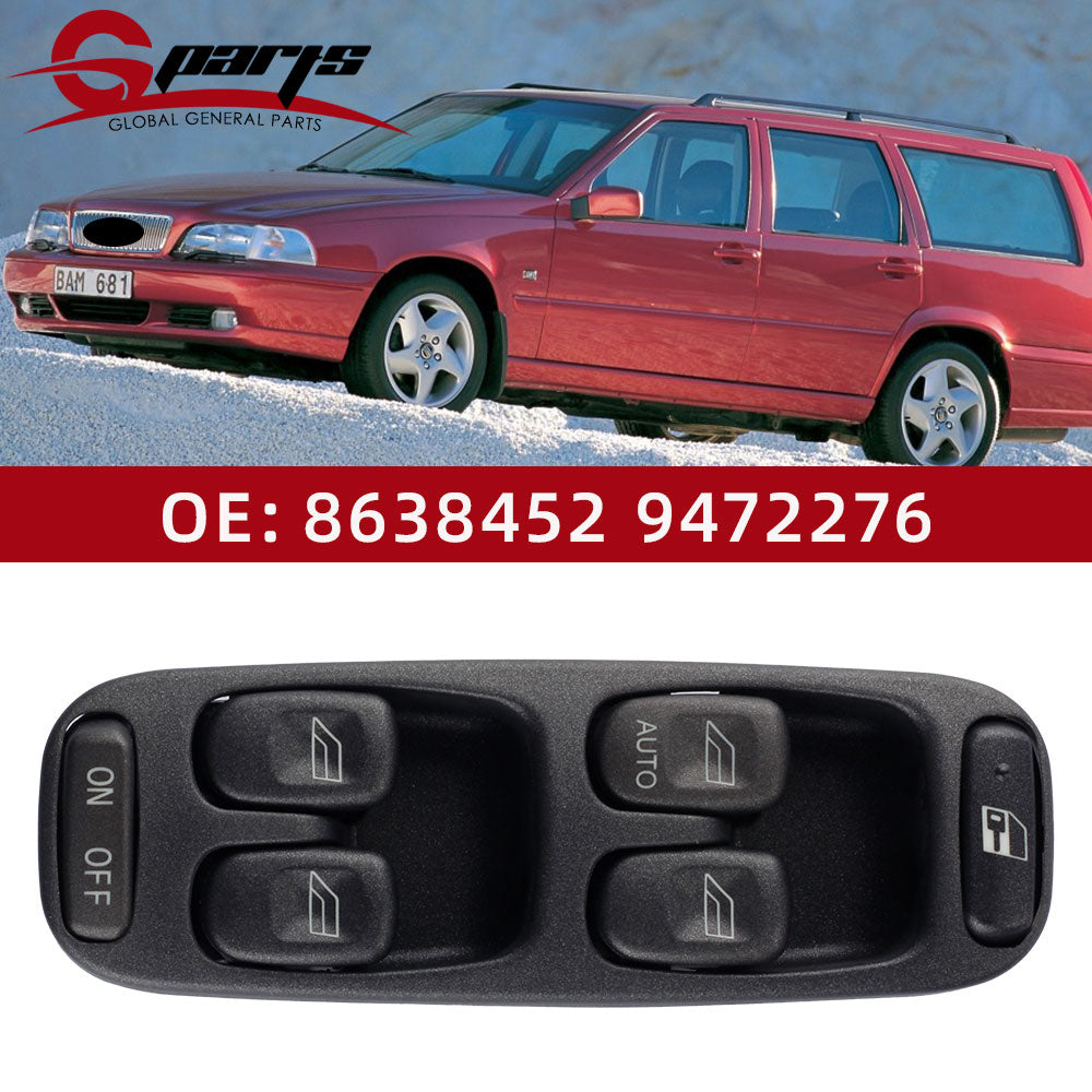 G-Parts 8638452 Car Front Door Driver Side Electric Master Power Window Control Switch Button For Volvo V70 S70 XC70 1995-2000